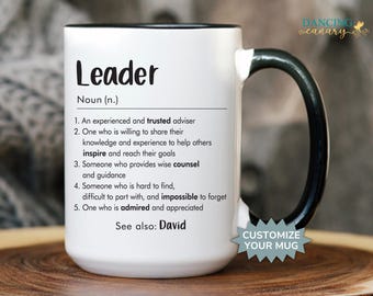 Leader Mug Leadership Gift Personalized Boss Appreciation Cup Team Leader Promotion Gift Mentor Thank You Mug Manager Present DC-25-251