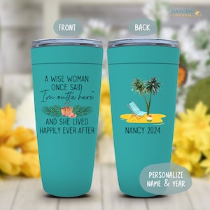 Beach Retirement Gift for Women, A Wise Woman Once Said Personalized Tumbler, Funny Retirement Mug, 2024 Retired Mom, Aunt, Friend Present