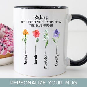 Sister Gifts, Personalized Gifts, Sisters Are Different Flowers