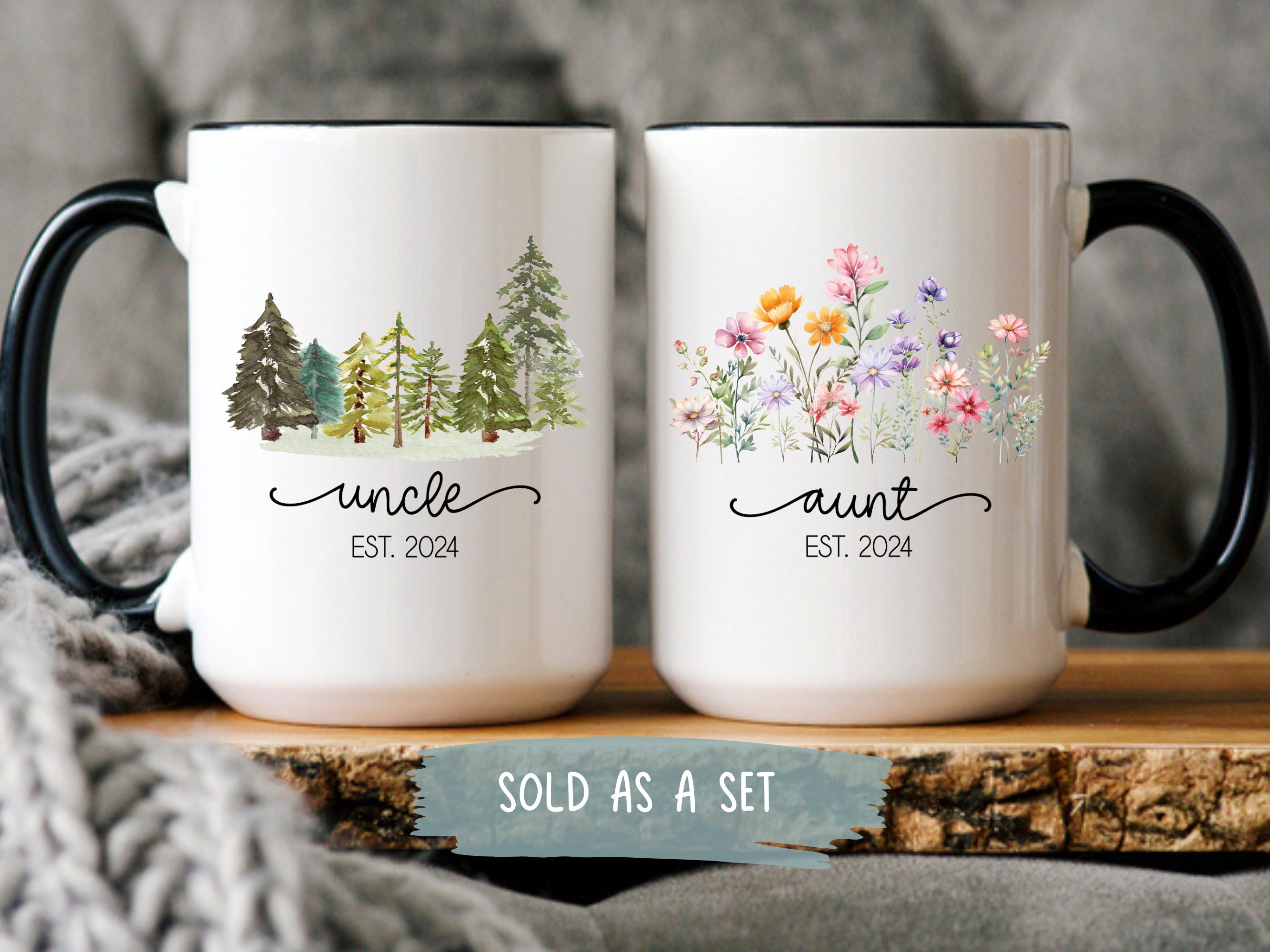 Aunt and Uncle Pregnancy Announcement Gift Auntie Personalized Mug New ...