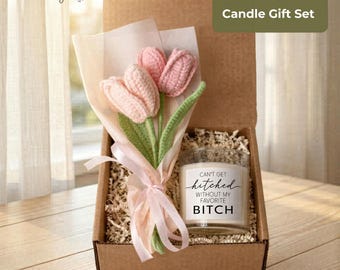 Funny Bridesmaid Proposal Gift Box Maid of Honor Bulk Bridal Shower Favor Crochet Bouquet Candle Set Bachelorette Party Present DC-26-335