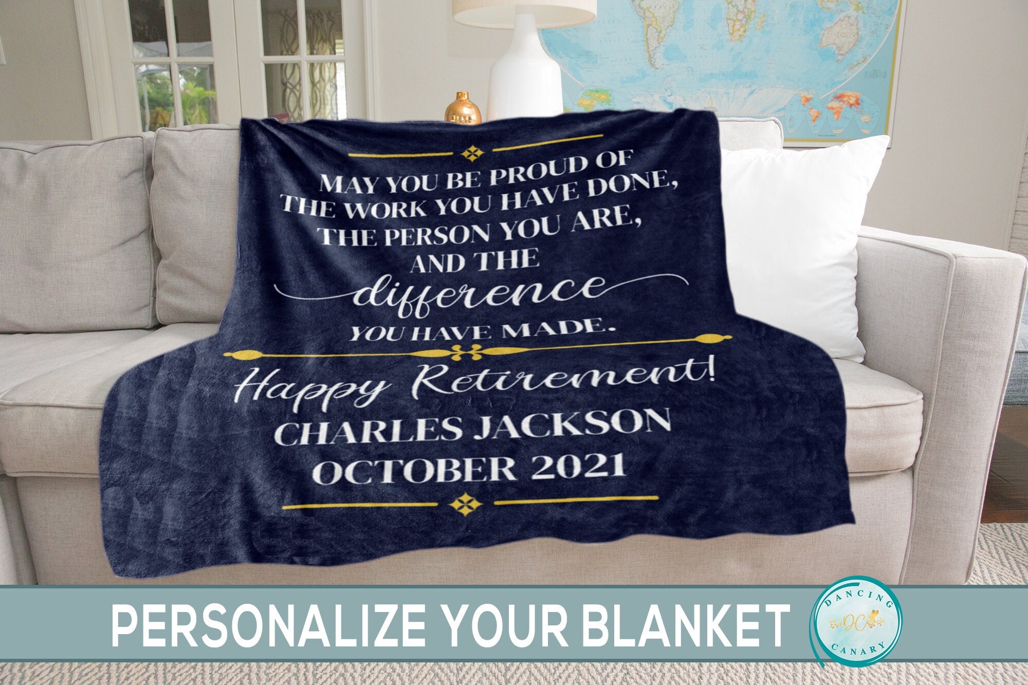 Retirement Gift for Men Custom Blanket Coworker Boss Etsy