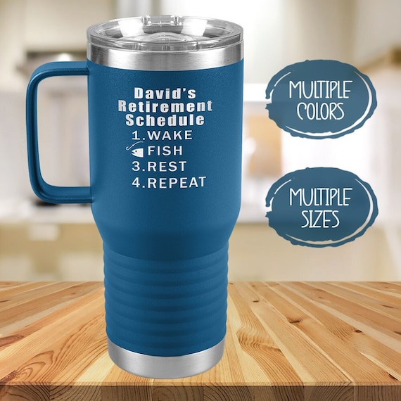 Fishing Retirement Gift for Men, Personalized Travel Coffee Mug, Grandpa,  Uncle, Husband, Friend or Dad Custom Retirement Cup, Fisherman Cup -   Canada