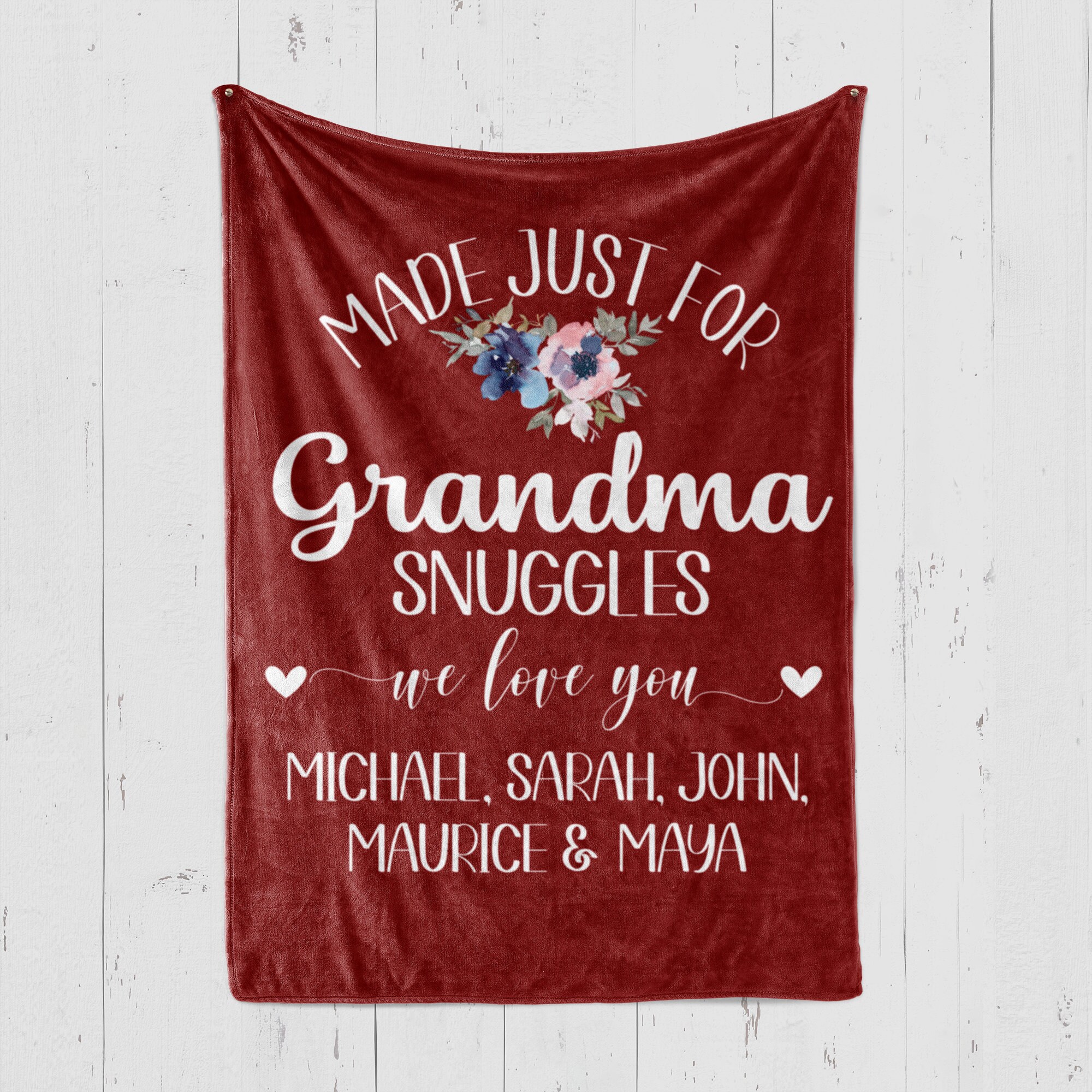 Personalized Blanket for Grandma Customized Christmas Gift Etsy