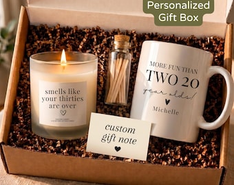 Funny 40th Birthday Gift Box for Women Best Friend Daughter Turning 40 Years Old Present Personalized Mug & Candle Bday Keepsake DC-26-363