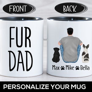 Personalized Cat or Dog Owner Gift for Men, Fur Dad Ever Coffee Mug, Custom Pet Mug, Gift for Dad, Brother, Husband, Friend, Christmas Gift