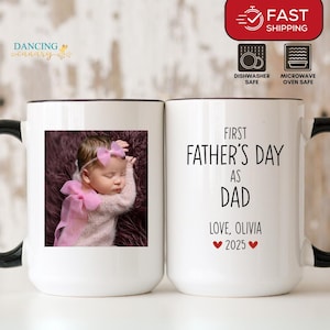 First Father&#39;s Day Gift from Baby New Dad Custom Photo Mug Son First Time Dad Present 1st Father&#39;s Day Baby Picture Mug Gift for Daddy