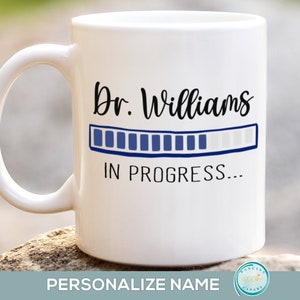 UK Future Doctor Custom Name Mug Funny Med Student Gift, Doctor in Progress Mug Medical School Graduation Gift for Men or Women Personalized