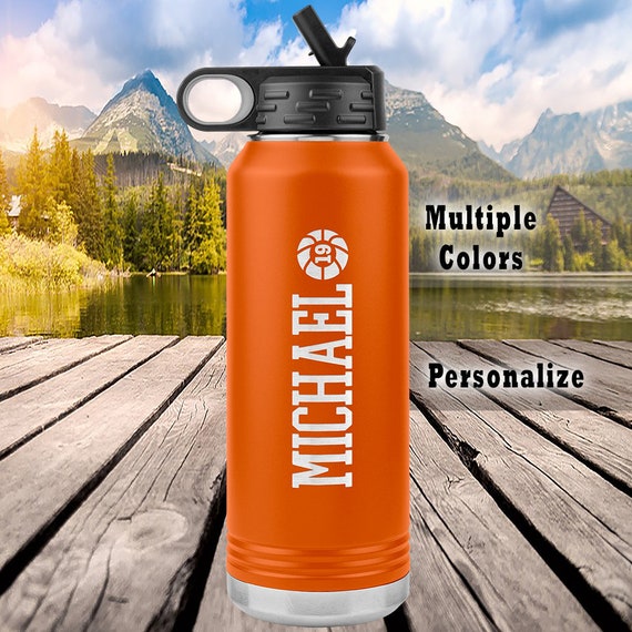 Personalized kids water bottle, mountains