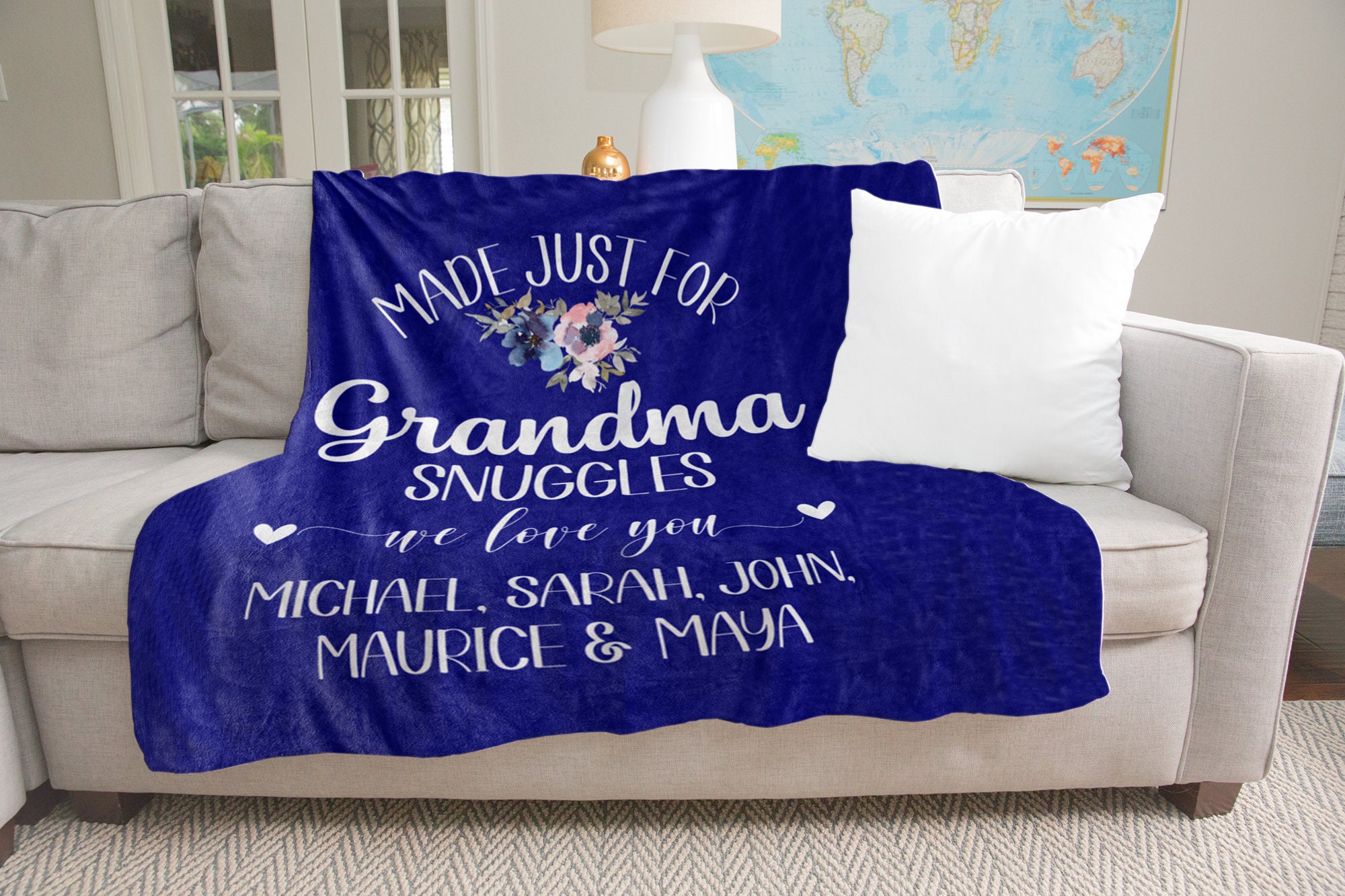 Personalized Blanket for Grandma Customized Christmas Gift Etsy