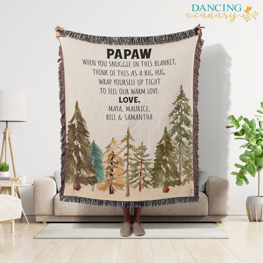 Papaw Personalized Blanket From Grandkids Pawpaw Christmas Gift Grandpa