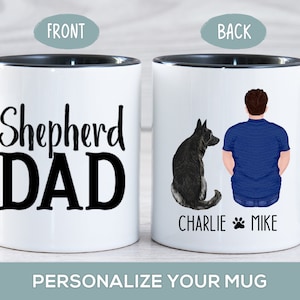 German Shepherd Dad Mug, Personalized Dog Dad Gift, Pet Lover Cup, Dog Parent Gift for Son, Husband, Boyfriend, Brother, Men Birthday Gift