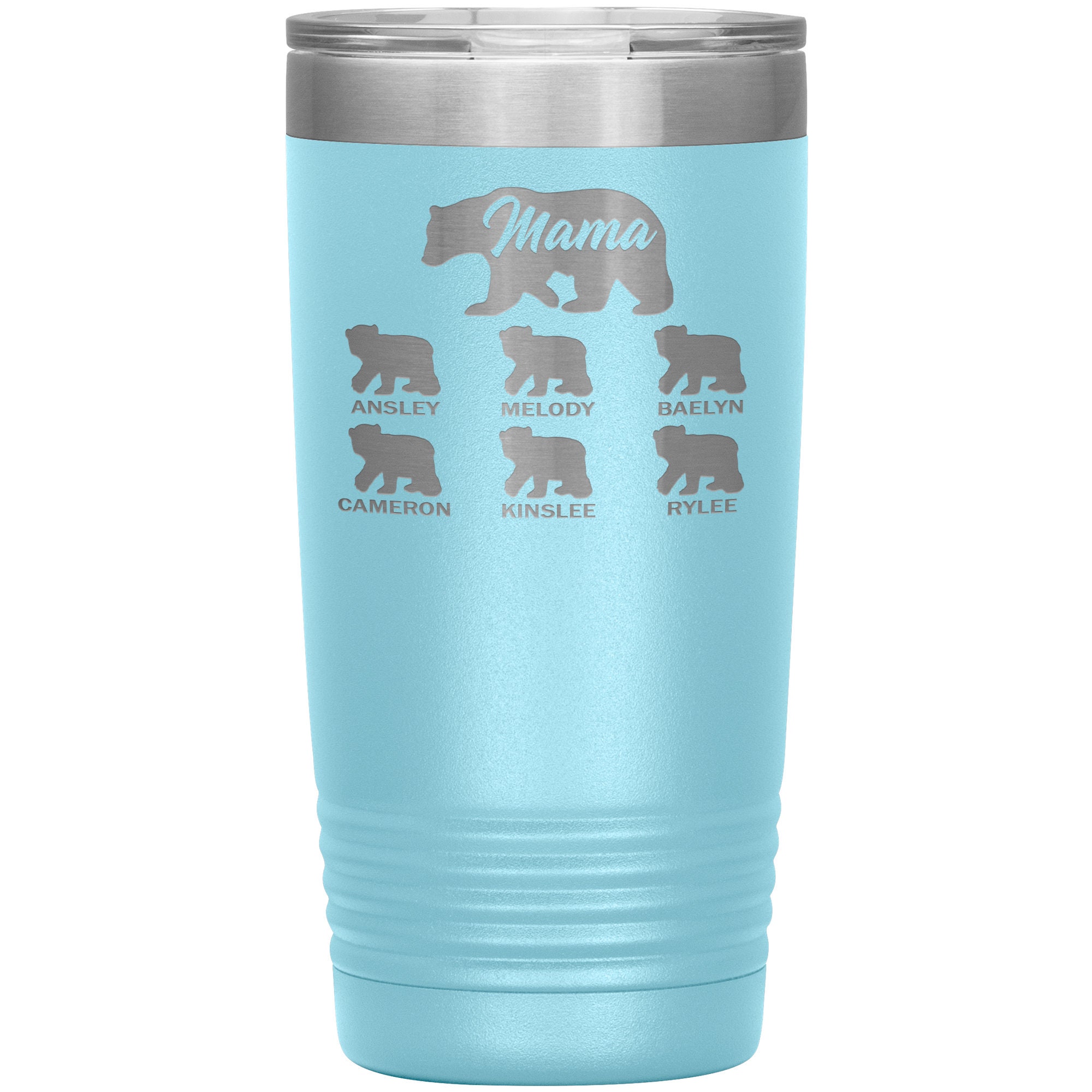 Personalized Mama Bear Tumbler Cup Engraved With Custom Child Names -  LemonsAreBlue