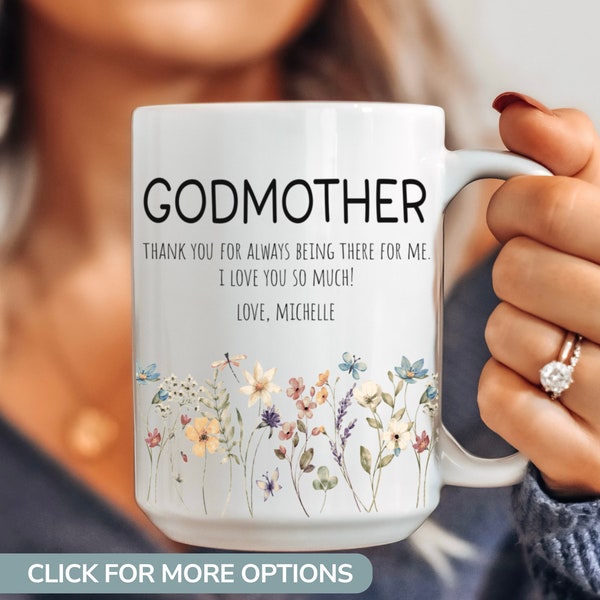 Godmother Mother's Day Mug Personalized Godparent Gift from Goddaughter Godson Godmother Baptism Proposal from Godchild Madrina Coffee Mug