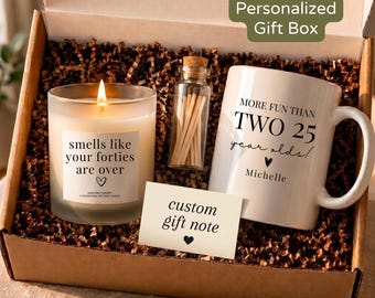 Personalized 50th Birthday Gift Box Mom Sister 50th Bday Keepsake 50 Years Old Funny Mug Candle Gift Set Coworker Birthday Present DC-26-363