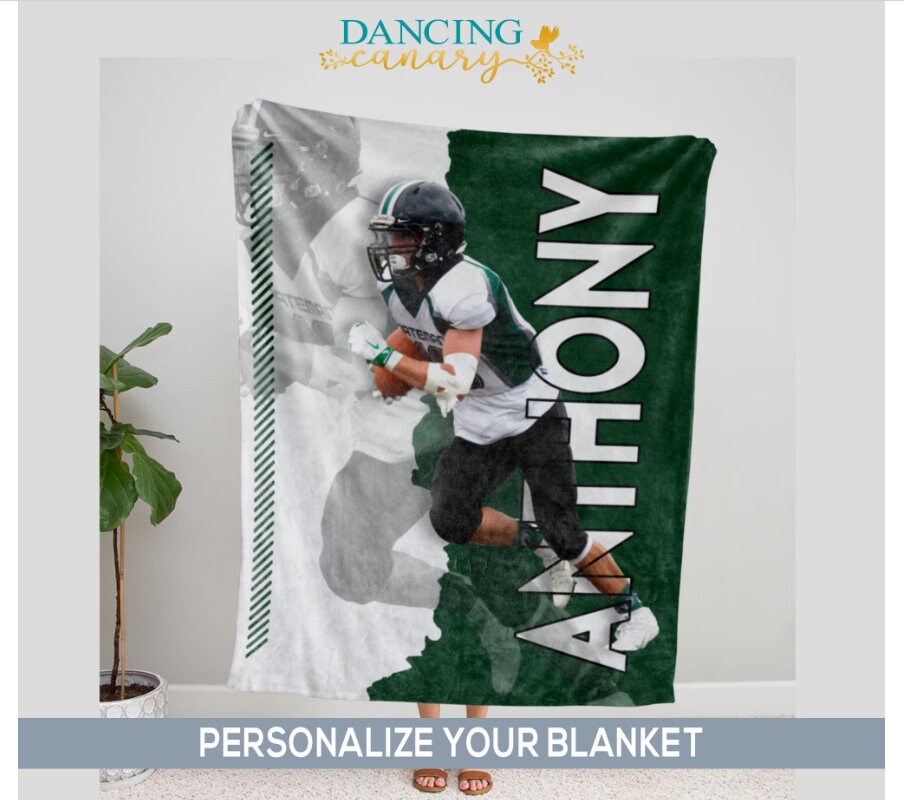 Senior Night Sports Photo Blanket | Softball, Volleyball, Cheer, Track | Custom Sports Player Blanket for Girls | End of Season Awards Gift | Blanket With a Photo