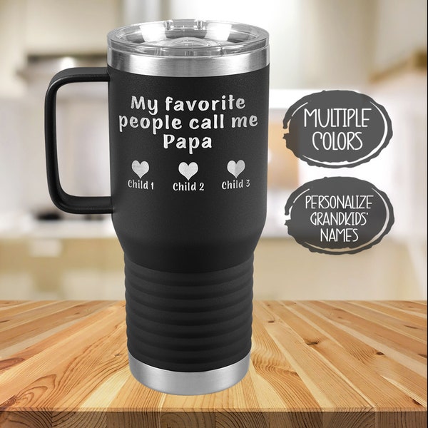 My Favorite People Call Me Papa Tazzine da caffè Tazza da caffè Regalo per la festa del papà a papà dalla figlia figlio Tazza in ceramica Novità Bicchieri 311,8 g Bianco