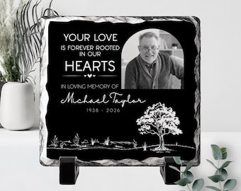 Sympathy Gift for Loss of Father Son Husband Custom Photo Memorial Stone Plaque Death of a Parent Gift Loss of Loved One Keepsake DC-26-361
