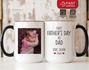 First Father's Day Gift from Baby New Dad Custom Photo Mug Son First Time Dad Present 1st Father's Day Baby Picture Mug Gift for Daddy