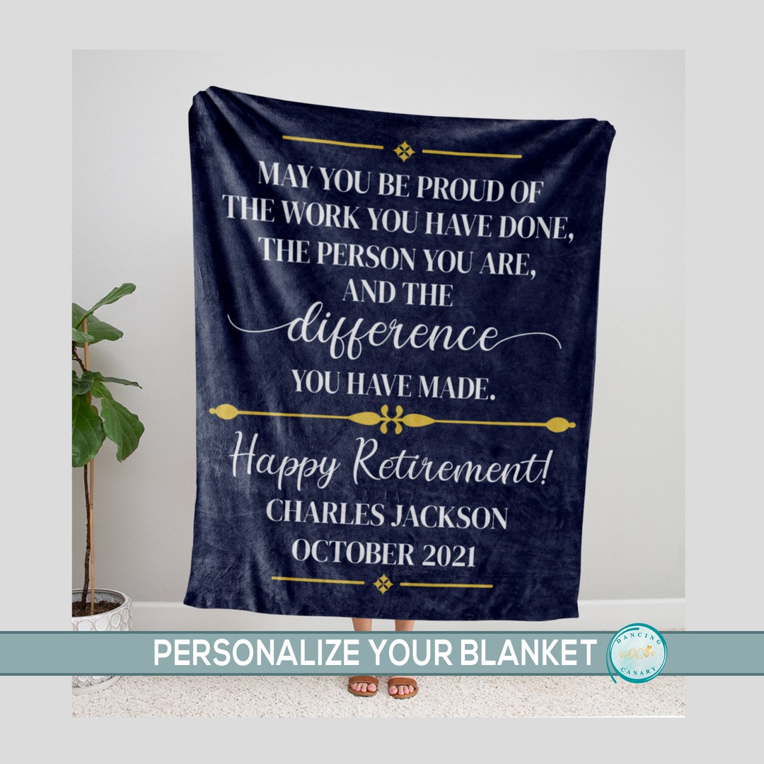 Retirement Gift for Men Custom Blanket, Coworker, Boss Retiring, Dad