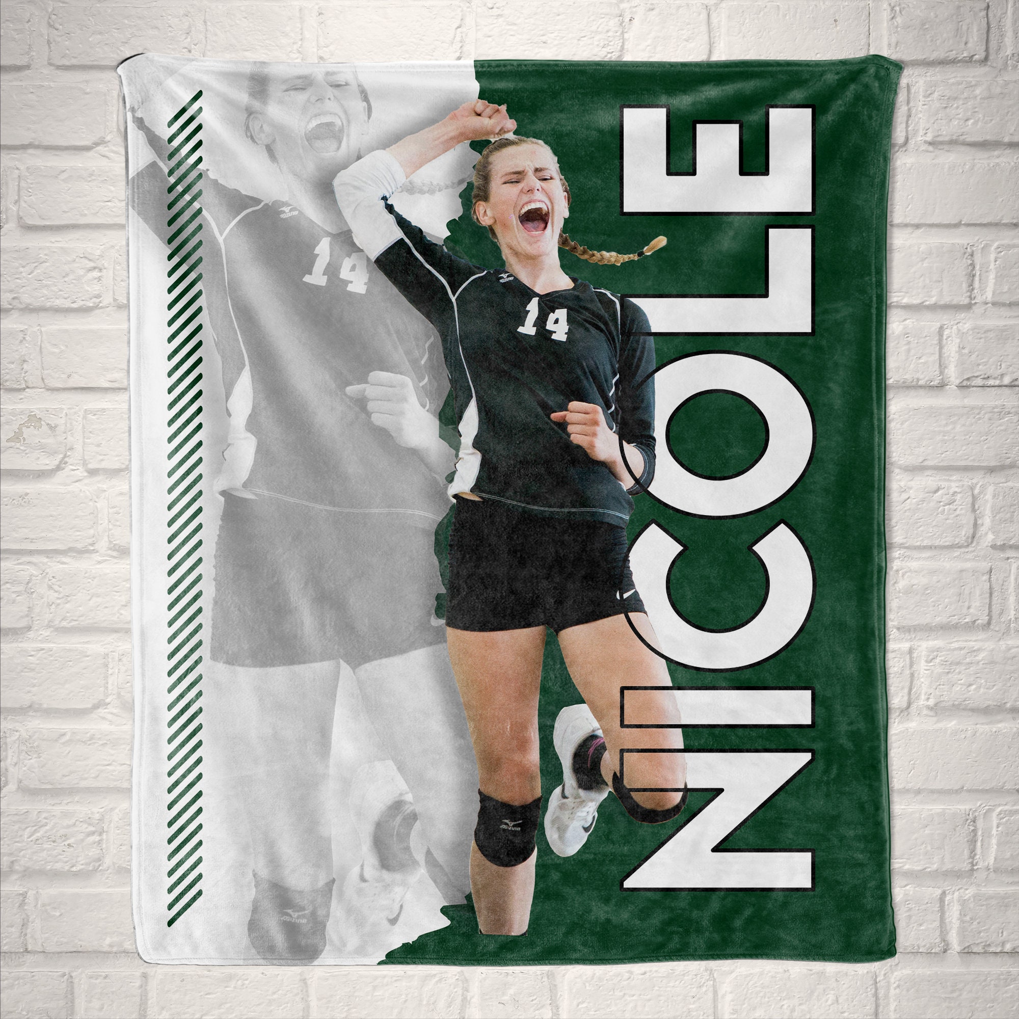 Senior Night Gift Sports Photo Blanket Football Basketball Baseball Wrestling Softball End of Season Awards Custom Sports Player Blanket