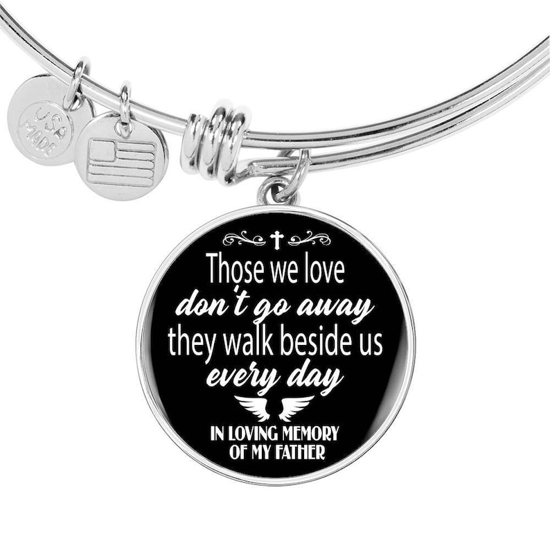 Father Loss Gift Dad Memorial Bracelet Sympathy Gift Mourning Jewelry Custom Engraving Available In Memory of Father