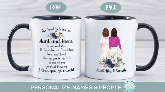 UK Personalized Aunt and Niece Mug Best Auntie Gift Sentimental