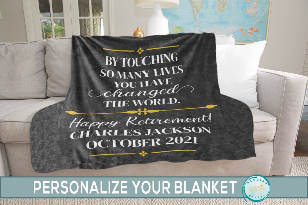 Personalized Retirement Gift for Men, Throw Blanket for Retiring Doctor