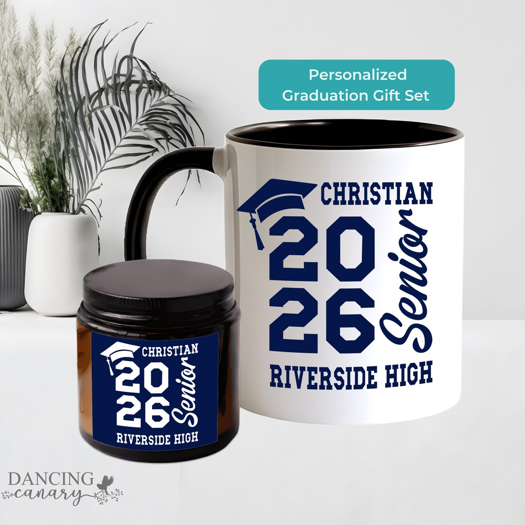Graduation Gift Set Class of 2026 Personalized Name & School Mug and ...