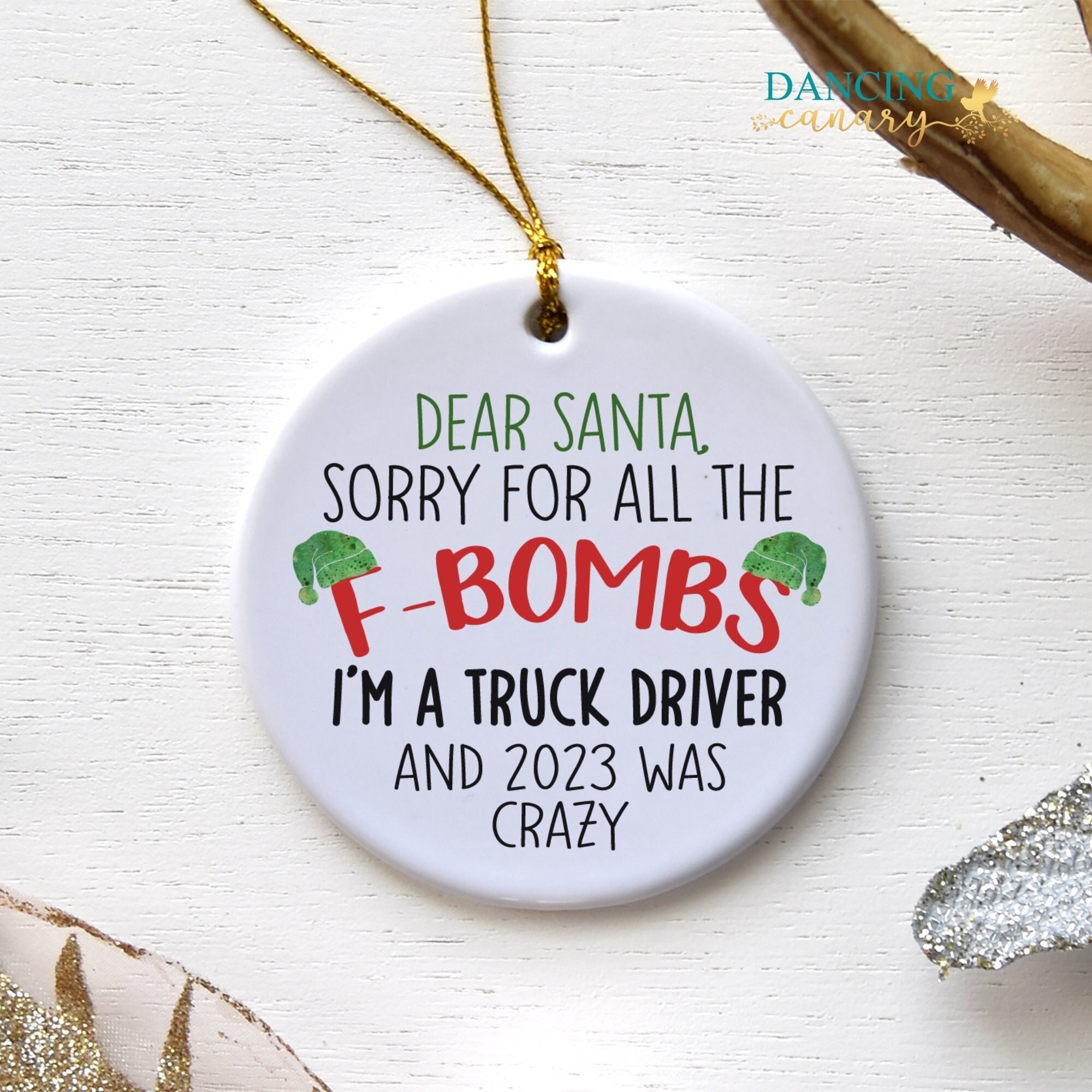 Trucker Dad Personalized Ornament, Big Truck Gifts, Truckers