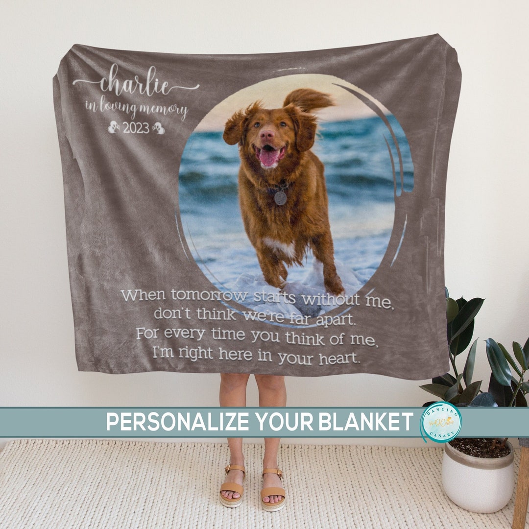 Dog Cat Loss Remembrance Custom Pet Blanket Sympathy Photo Memorial in ...