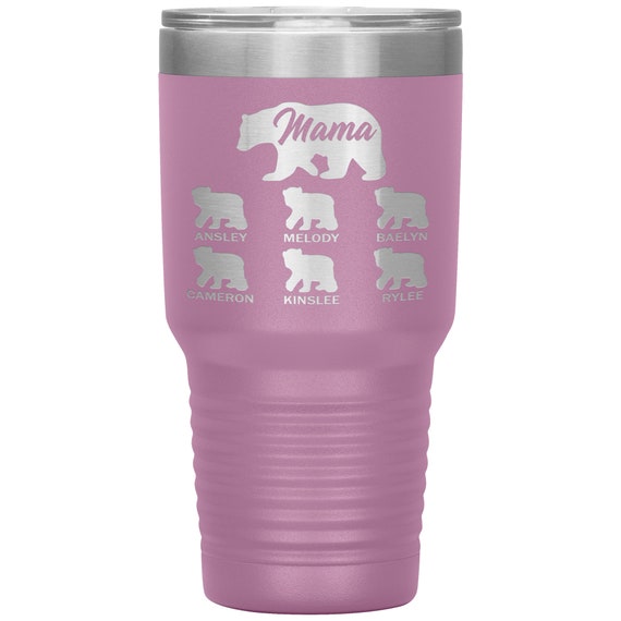 Mama Bear With Child's Name Personalized Drink Tumbler
