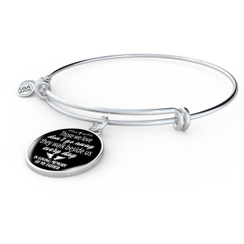 Father Loss Gift Dad Memorial Bracelet Sympathy Gift Mourning Jewelry Custom Engraving Available In Memory of Father