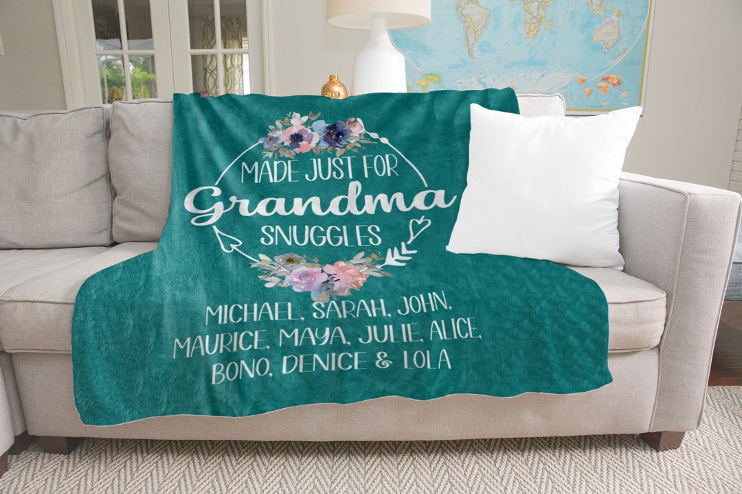 Personalized Blanket for Grandma Customized Mother's Day Gift for