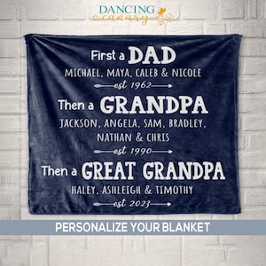 Great Grandpa Blanket Personalized Grandpa Gift from Grandkids Dad Father in law Birthday Father&#39;s Day Christmas Gift Grandparent Blanket