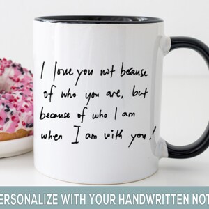Personalized Anniversary Gift for Him or Her, Handwritten Mug, Actual Handwriting Gift, Love Letter Cup, Husband, Boyfriend Wife Present