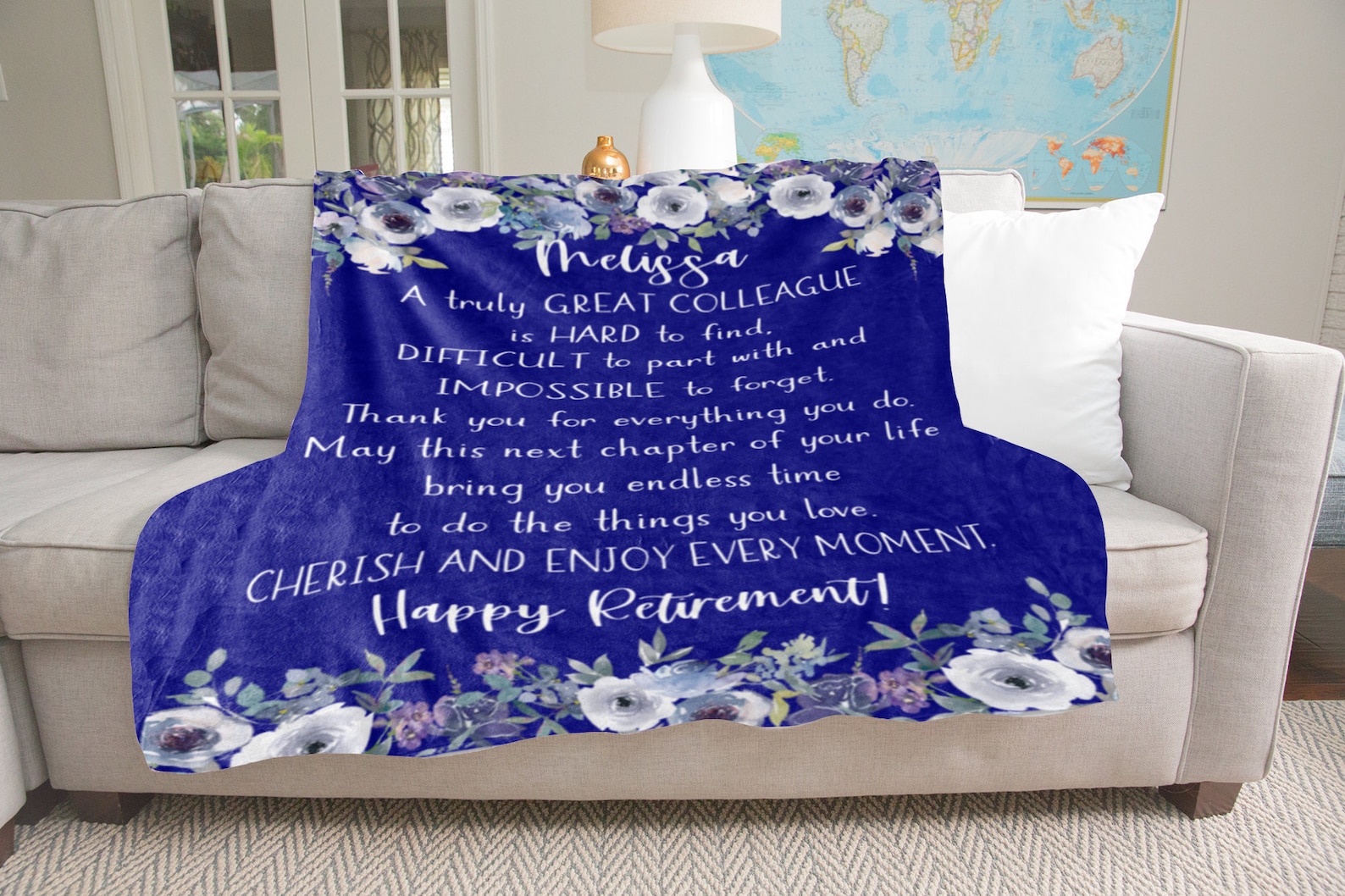 Personalized Retirement Blanket Gift for Women Happy Etsy