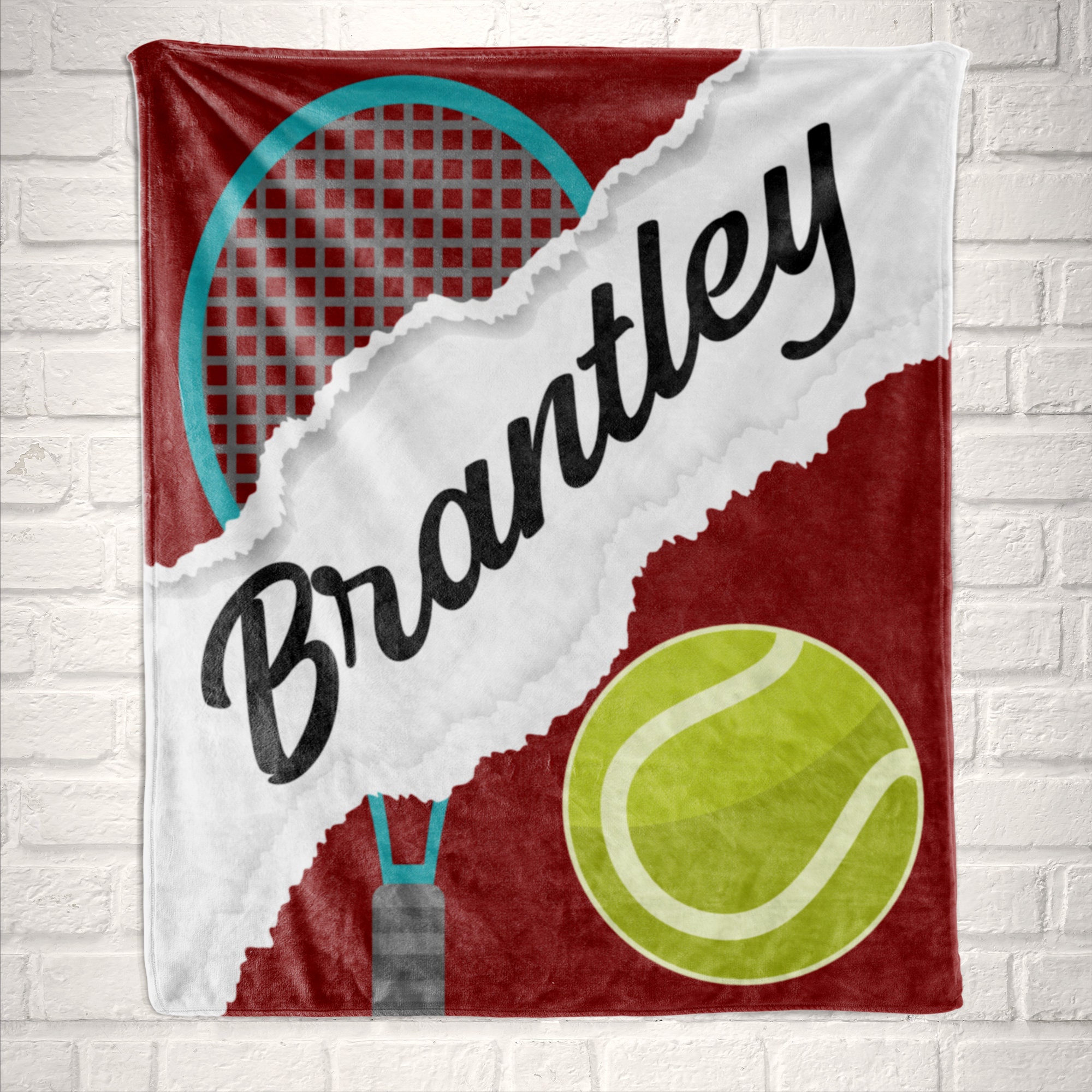Tennis Player Gift, Sports Blanket Personalized, Athlete End of Season Present for Him or Her, Stadium Blanket, Kids Birthday Christmas Gift