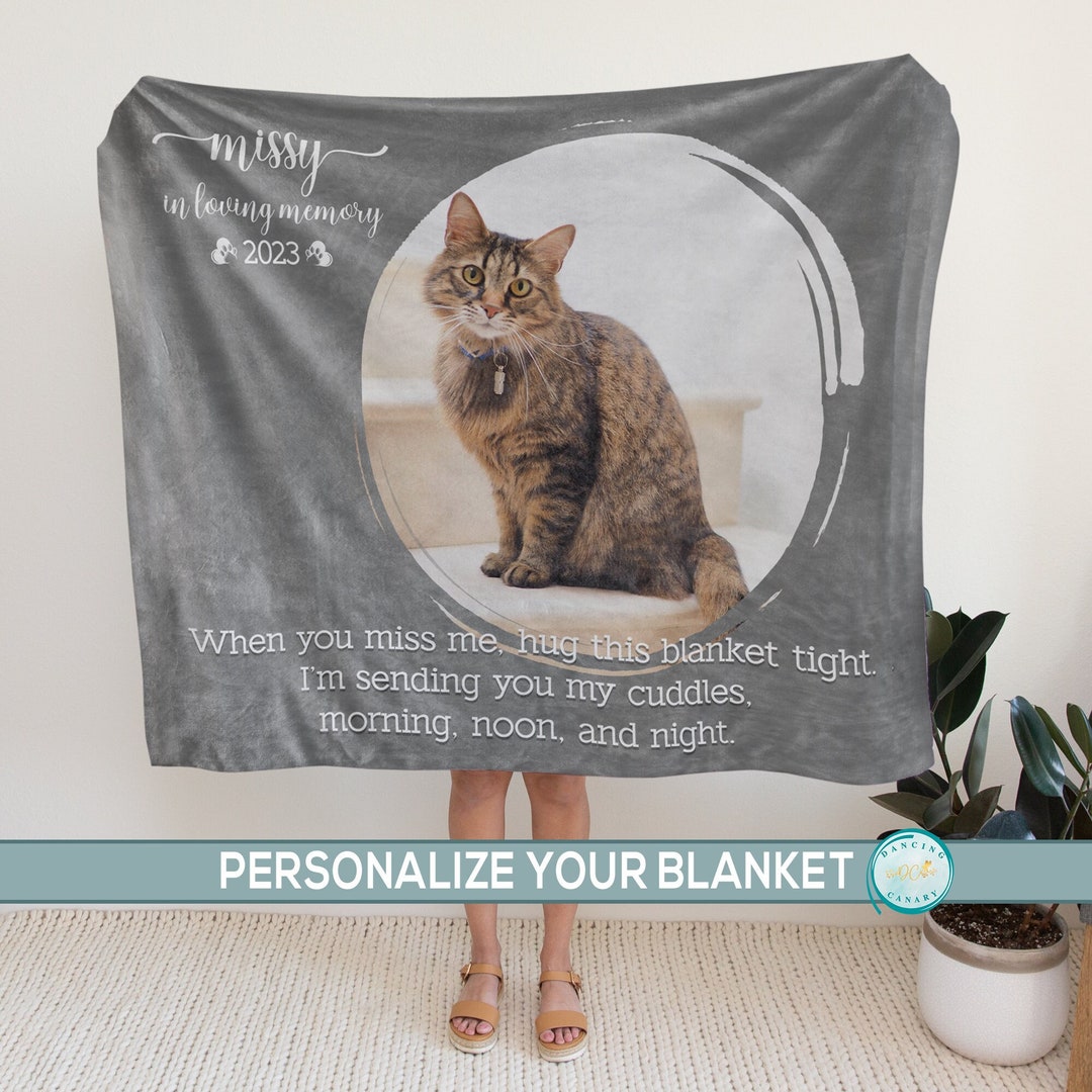 Personalized Dog Remembrance Photo Blanket Pet Loss Sympathy Gift Cat ...