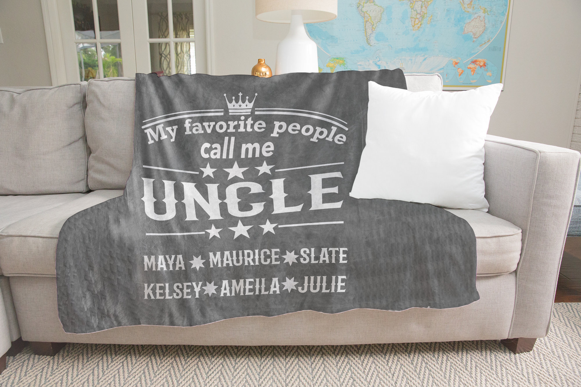 Uncle Personalized Birthday Gift,Blanket for Brother in Law Customized Gift for Father's Day Christmas Throw Blanket,Gift from Nephew Niece