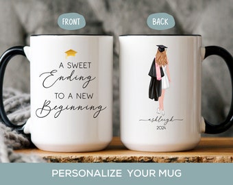 Women Graduation Gift for Her Personalized 2024 Bachelor Degree Graduate Mug Daughter Granddaughter Graduation Party Present College Grad