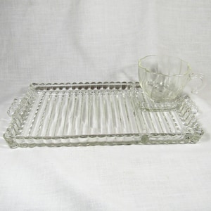 Vintage Anchor Hocking Glass Berwick Boopie Smoke and Sip Snack Trays Set of 4 8 piece set image 1