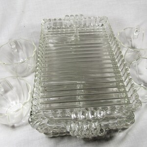 Vintage Anchor Hocking Glass Berwick Boopie Smoke and Sip Snack Trays Set of 4 8 piece set image 10