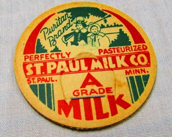 Lot of 10 Vintage Milk Bottle Caps - St. Paul Milk Company