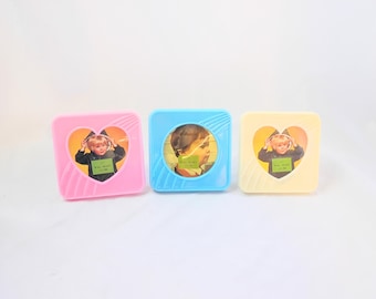 Set of 3 Small Retro Picture Frames - Vintage Plastic Frames