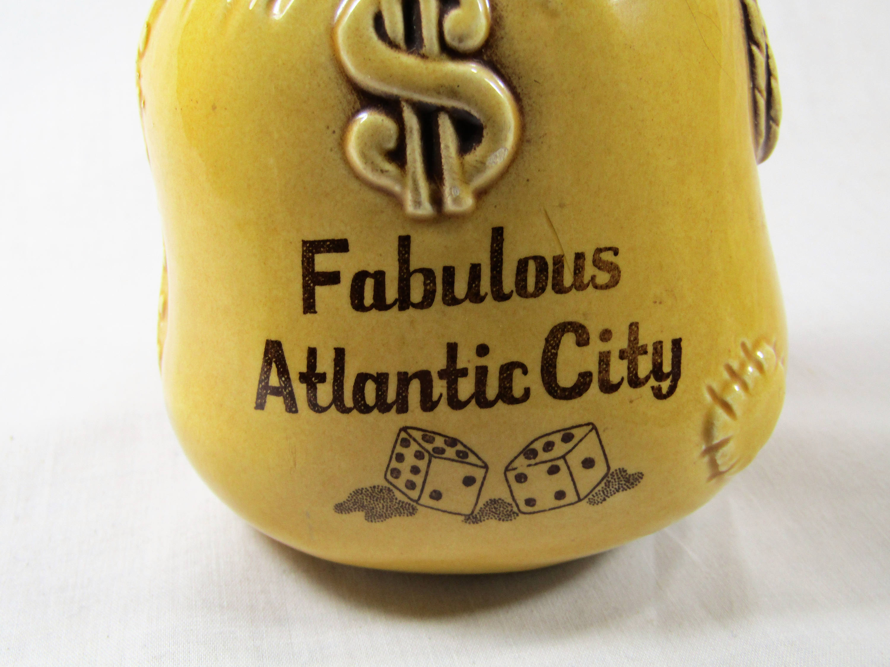 Fabulous Atlantic City Money Bag Piggy Bank Vintage Ceramic Souvenir Bank Retro Bank Etsy