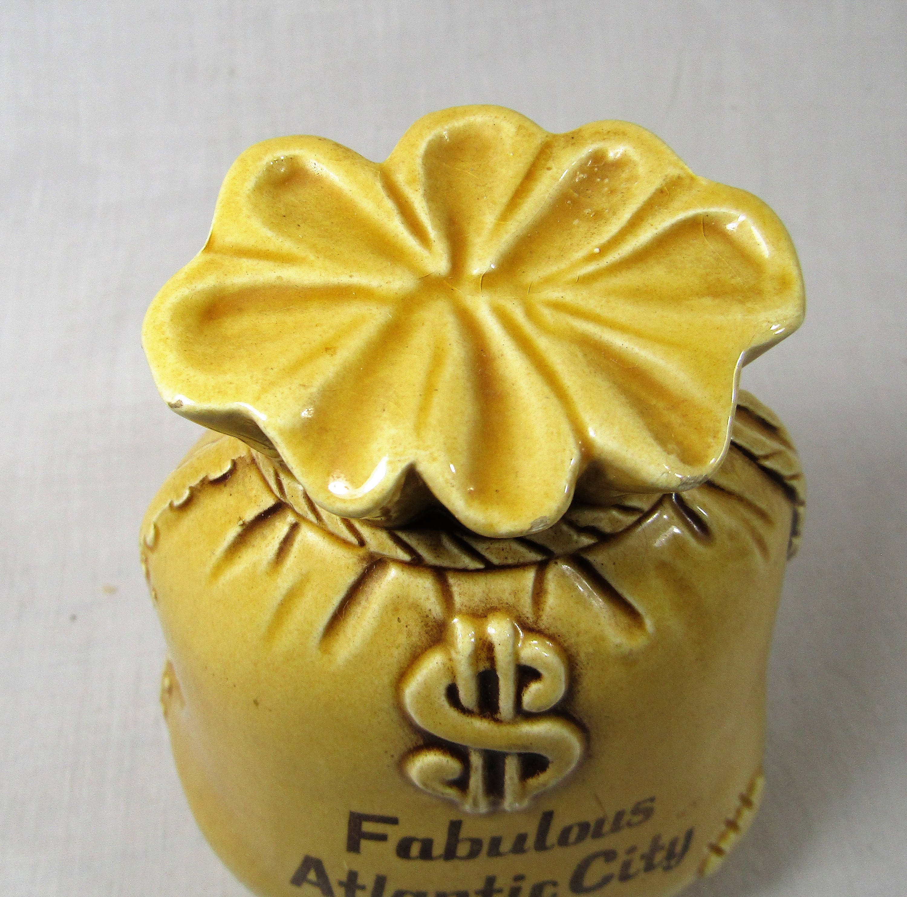 Fabulous Atlantic City Money Bag Piggy Bank Vintage Ceramic Souvenir Bank Retro Bank Etsy
