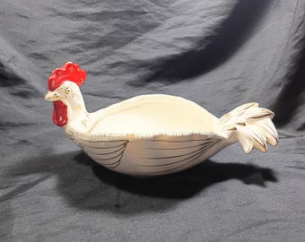 Vintage weiße Hahn Schüssel 22 cm