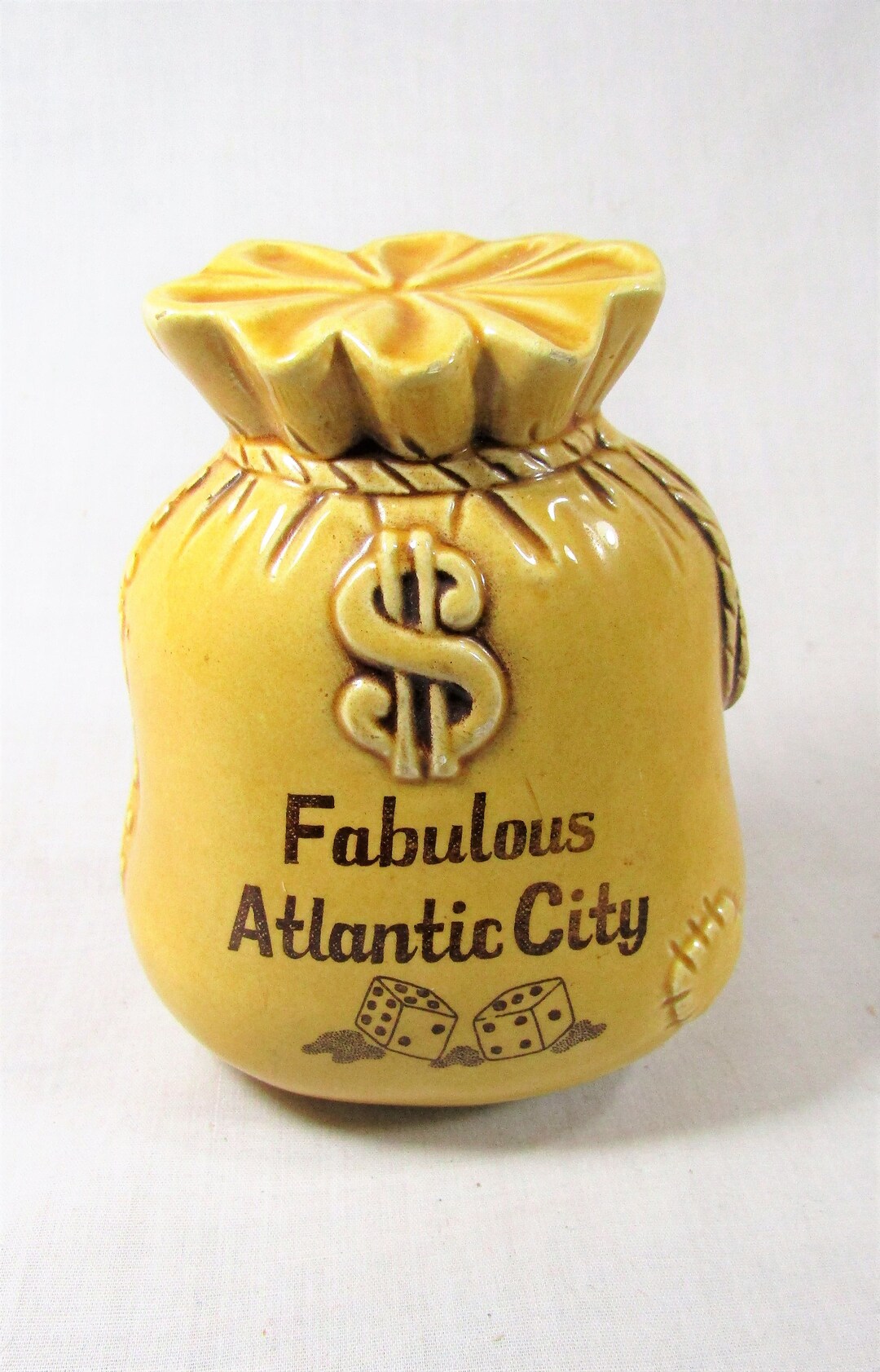 Fabulous Atlantic City Money Bag Piggy Bank Vintage Ceramic Souvenir Bank Retro Bank Etsy