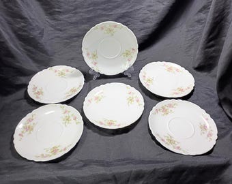 Lot of 6 Purple Floral Saucers Hapsburg Austria